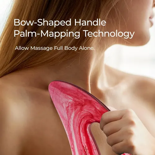 Masajeador Gua Sha Scienlodic Resina Mango Rojo