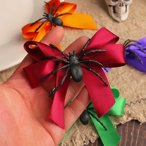 4 Clip Telaraña Halloween Flequillo Niña Cosplay Accesorio