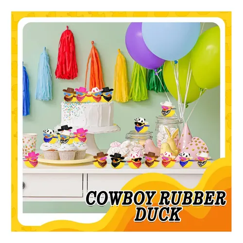 36 Sets Cowboy Ducks Con Mini Bufanda De Sombrero Y Gafas De