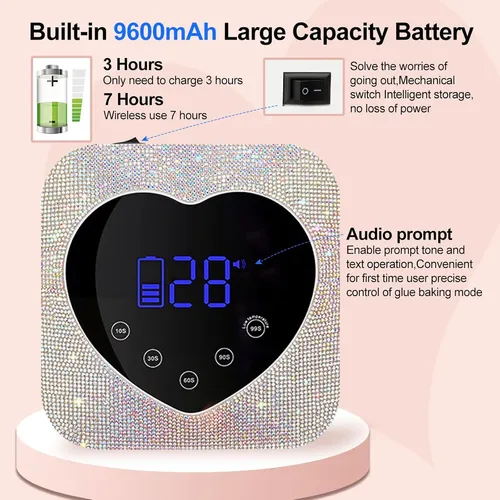 Lámpara Uv Led 72w Recargable Para Uñas Gel Con Sensor