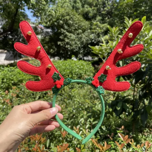 Diadema De Astas De Ciervo De Navidad, Tocado De Navidad,