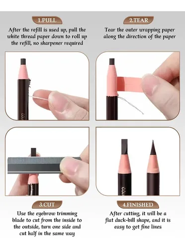 Kit 12 Lápices Impermeables Marrón Para Cejas Y Perfilado