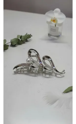 Broche Para Pelo De Moda, Grande Plateado Metal 11cm