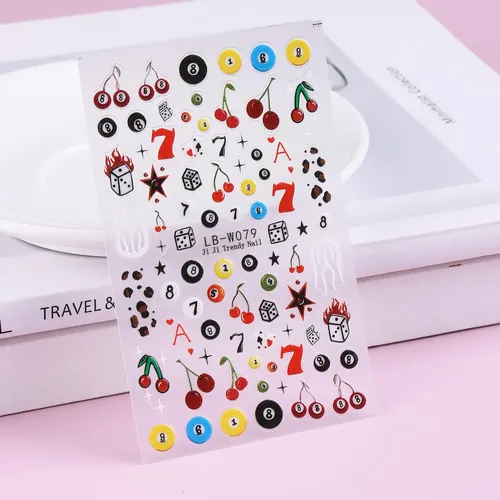 Pegatinas Para Uñas Fspronail, Diseño De Bola De Billar En R