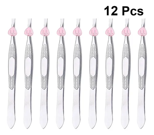 12pcs Pinzas Para Cejas Corazón Acero Inoxidable