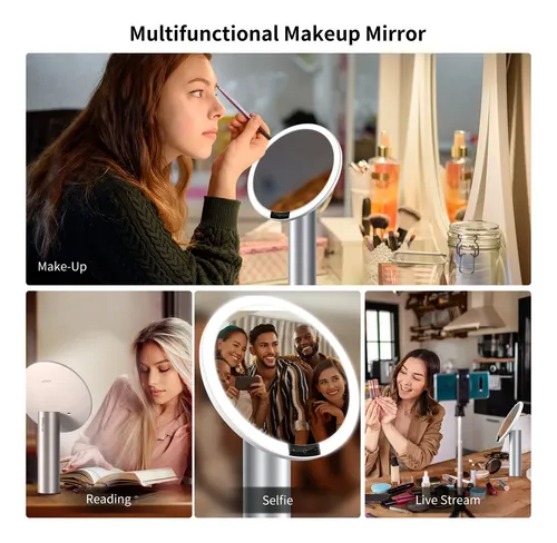 Espejo De Maquillaje Amiro De 9  Con Luz, Sensor Y Control T