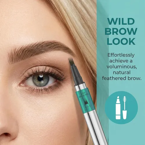 Lápiz De Cejas Wild Brows 4 Puntas Yanqina 1ml Marrón