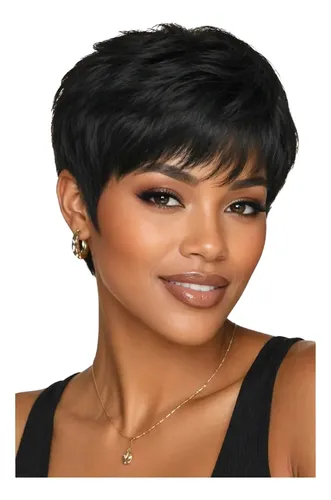 Peluca Corta De Cabello Natural Humana Linda
