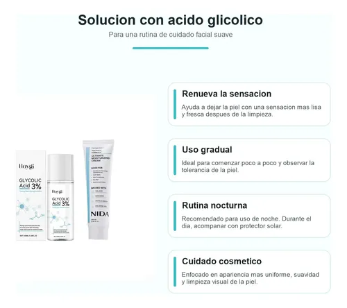 Yc-hf Set Facial Acido Glicolico Y Crema Hidratante