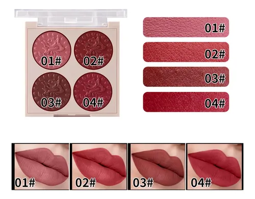 Set 2 Paletas Labios 4 Colores Hidratante Larga Duracion Fac