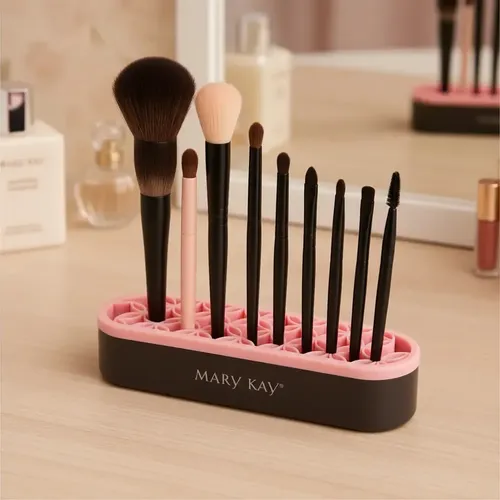 Organizador Porta Brochas Waffy Silicona Antideslizante Rosa 30 Compartimentos