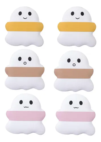 Juego De 6 Borlas De Maquillaje Con Forma De Fantasma.