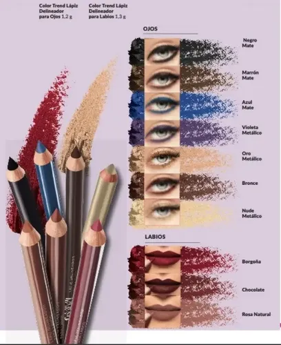 Delineador Ojos Marron Azul Setx2 Avon Color Trend