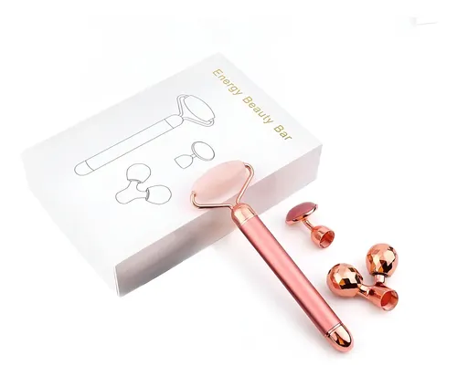 Masajeador Jade Natural Rodillo Triple Rueda Lifting Facial