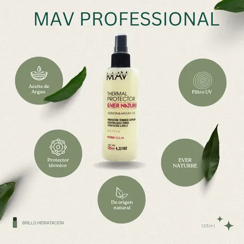 Protector De Calor Termico Argan 125 Ml Mav Profesional