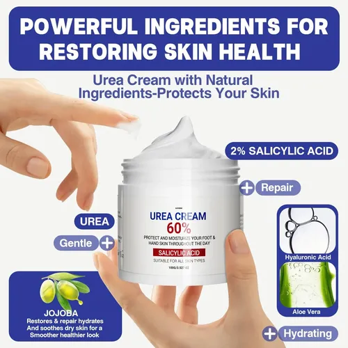 Crema Con Un 60% De Urea Para Pies Y Manos, Máxima Resistencia, A