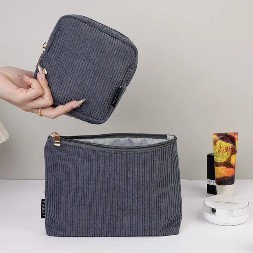 Bolsa De Maquillaje Magefy Pequeña De Pana Con Bolsillos Lat