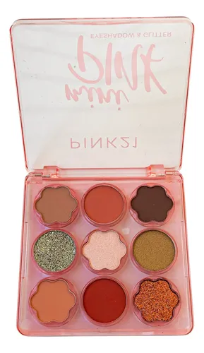 Paleta 9 Sombras Matte Shimmer Glitter Mini Pink 21