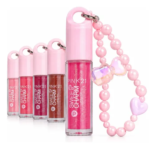 Brillo Labial Pink21 Sweet Charm Llavero P/ Celular Lipgloss