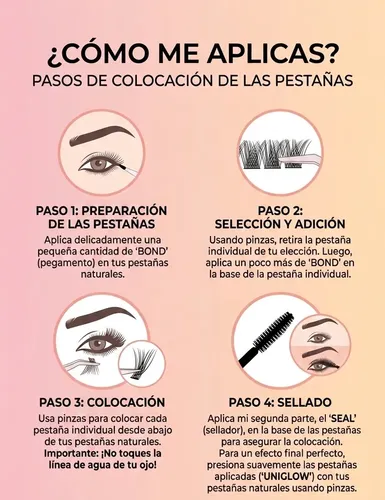 Kit Pestañas Postizas Punto Por Punto Con Pegamento Y Pinza