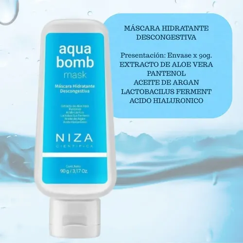 Niza Mascara Hidratante Descongestiva Aqua Bomb Mask 90g Todo Tipo De Piel