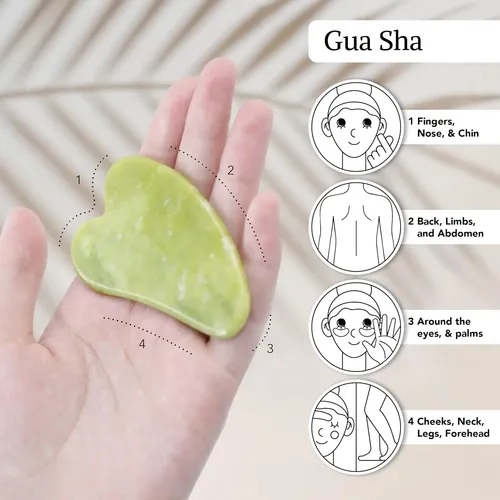 Set Masajeador Facial 3 En 1 Jade Natural Para Piel