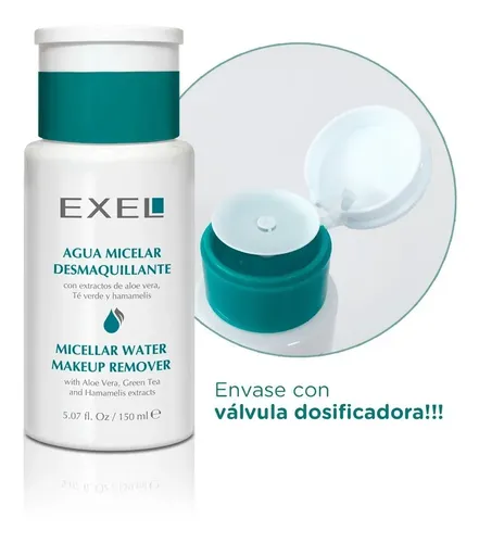 Agua Micelar Desmaquillante 5 En 1 Exel Aloe Vera Te Verde