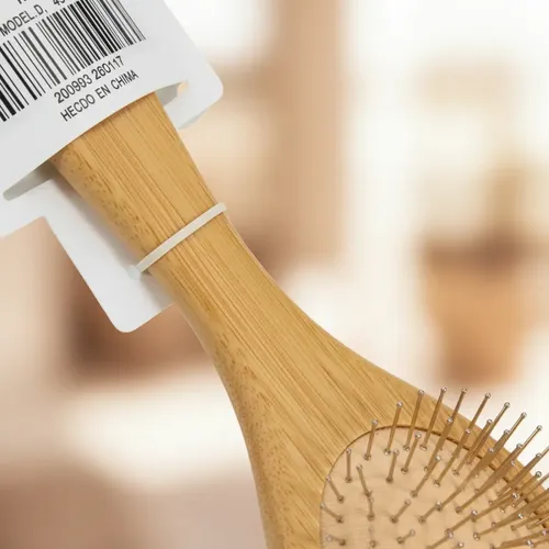 Cepillo De Madera Cerdas Metalicas Anti Frizz Para Cabello