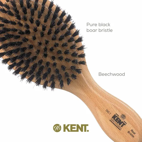 Cepillo Para Cabello Y Barba Kent Og1 De Cerdas De Jabalí