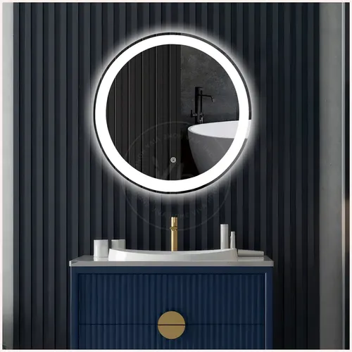 Espejo Circular Smart Led 60cm Touch Luz Fria Colgar Baño