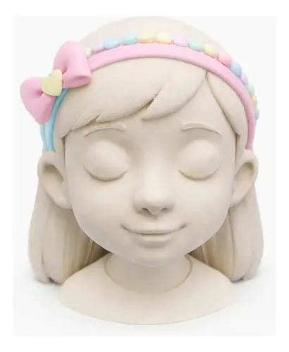 Exhibidor Infantil Cabeza Tamaño Niña 3d  23 Cm