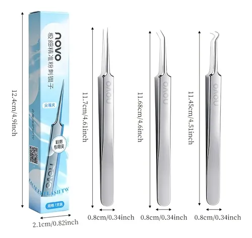 Pinzas Puntos Negros Ultrafina Precisión Acero Cejas Plateado Blackhead