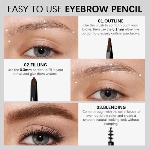 Lápiz Microblading Para Cejas Maveni Browcharm Deep Brown
