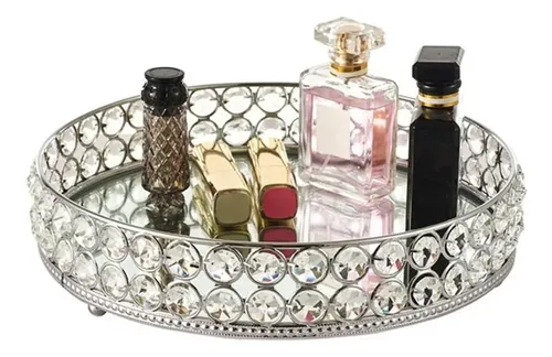 ` Bandeja De Cristal Vintage Forma Forma Forma Perfume Para