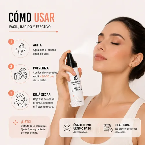 Cherimoya Setting Spray Fijador Maquillaje Profesional