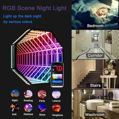 Luz Led Espejo Infinito 50cm Control Remoto Decorativa
