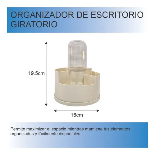Organizador Escritorio Maquillaje 4 Divisiones Giratorio 360