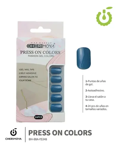 Press On Tips Autoadhesivo Oval Cherimoya
