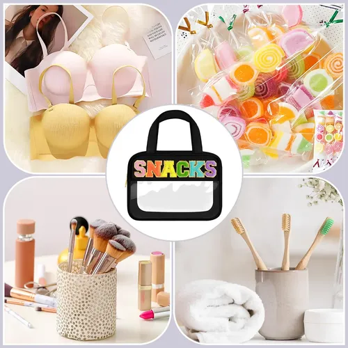 Bolsa De Maquillaje Simboom Chenille Letter Clear Impermeabl