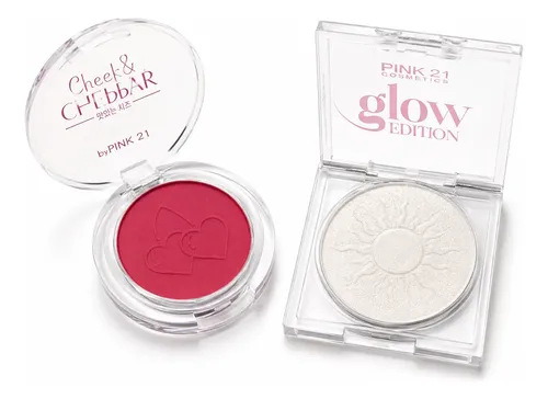 Combo 2en1 Pink21 Rubor E Iluminador En Polvo Oferta