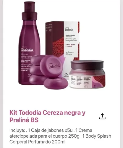 Natura Cereza Negra Y Praline Body Crema Aterciopelada Jabon