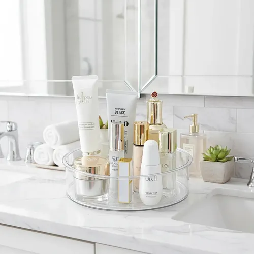 Organizador Giratorio De Acrilico Parabaño Maquillaje Crema