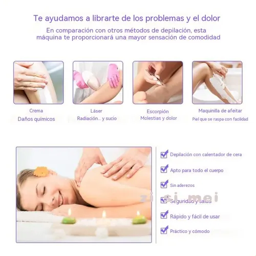 Kit Depilación Cera En Roll-on Con Calentador