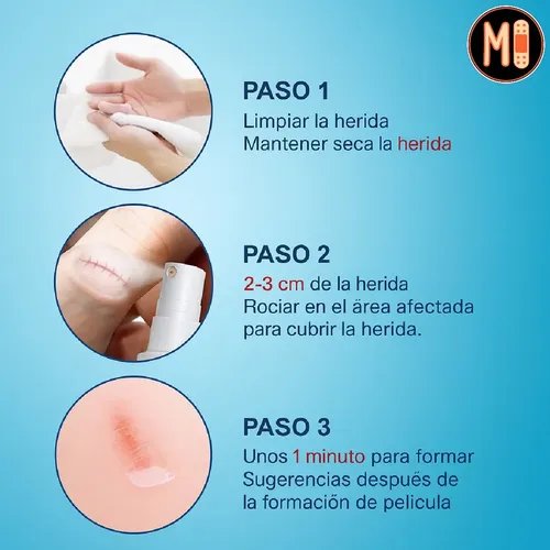 Spray Cicatrizante Instantaneo Vendaje Liquido Proteccion Fragancia Sin fragancia