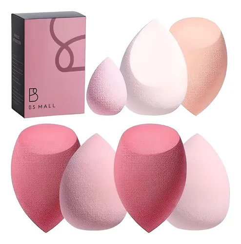 Set De 7 Esponjas De Maquillaje Con Estuche Bs Mall