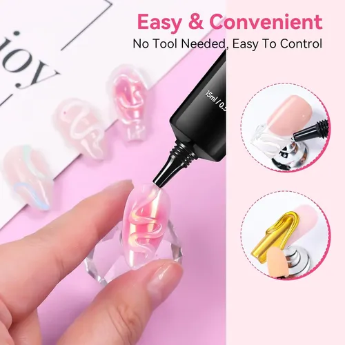 Kit Gel 3d Y Polvo Cromo Para Uñas Manicura Pedicura