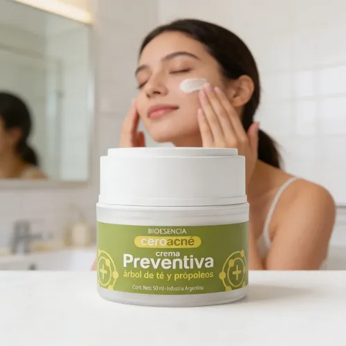Crema Preventiva Cero Acné Bioesencia Arbol De Té Propóleos