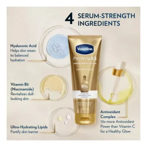 Vaseline Pro Vitab3 Luminous Glow En Crema Corporal De 222ml