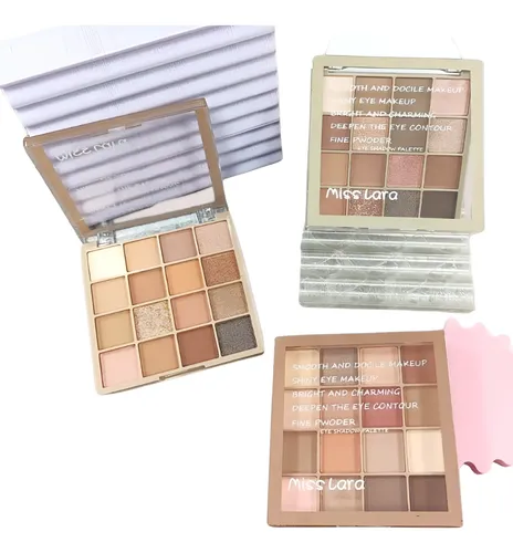 Paleta De 16 Sombras Miss Lara Mate Y Brillosas Set Lefemme