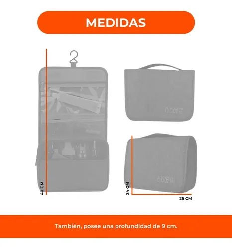 Portacosmeticos Neceser Organizador Viaje Maquillaje Estuche Color Negro